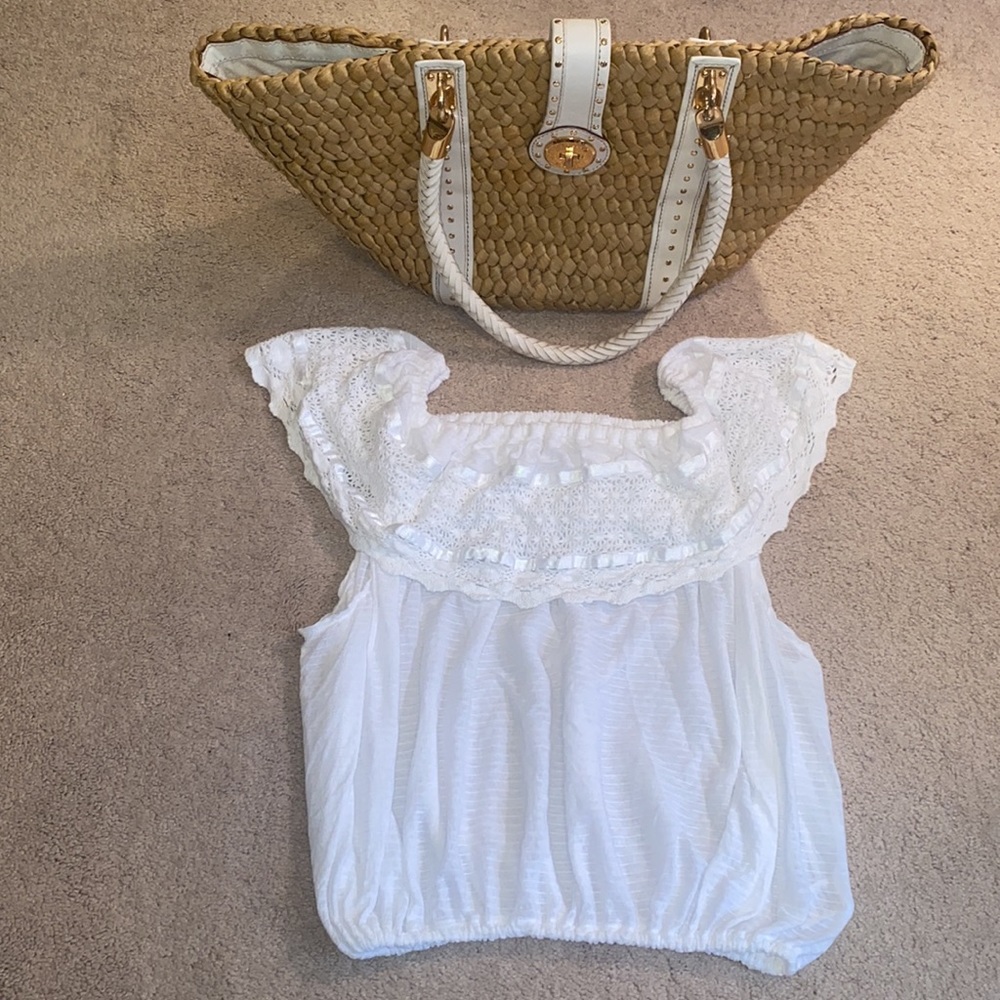 Free People White Crochet Top